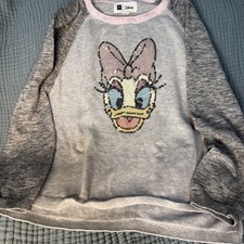 GAP DISNEY DAISY DUCK Dazzled Face Lightweight Sweater Girls size Medium