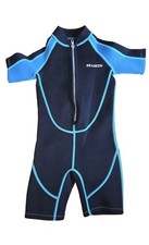 Seaskin Wetsuits Kids Black/Blue Neoprene Shorty Scuba Diving Suit Size 6