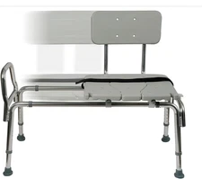 DMI Tub Transfer Bench & Shower Chair w/Non Slip Aluminum Body Access 400lb(25F)