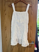 SHEIN White Broderie Anglaise Mini Dress Size L