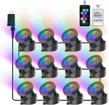 RGB Underwater Pond Lights, Super Bright LED Submersible Fountain Light Colored