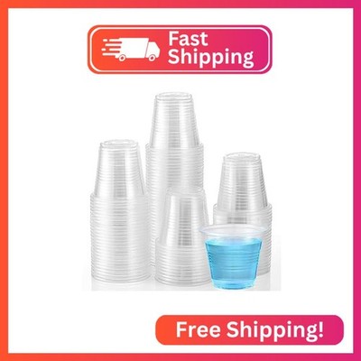 AOZITA 160 Pack 3 oz Clear Plastic Mouthwash Cups - Small Disposable Bathroom Cu