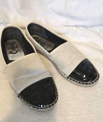 Circus Ny By Sam Edelman Linda Spadrilles 8M Canvas Black Patent Shoes (E