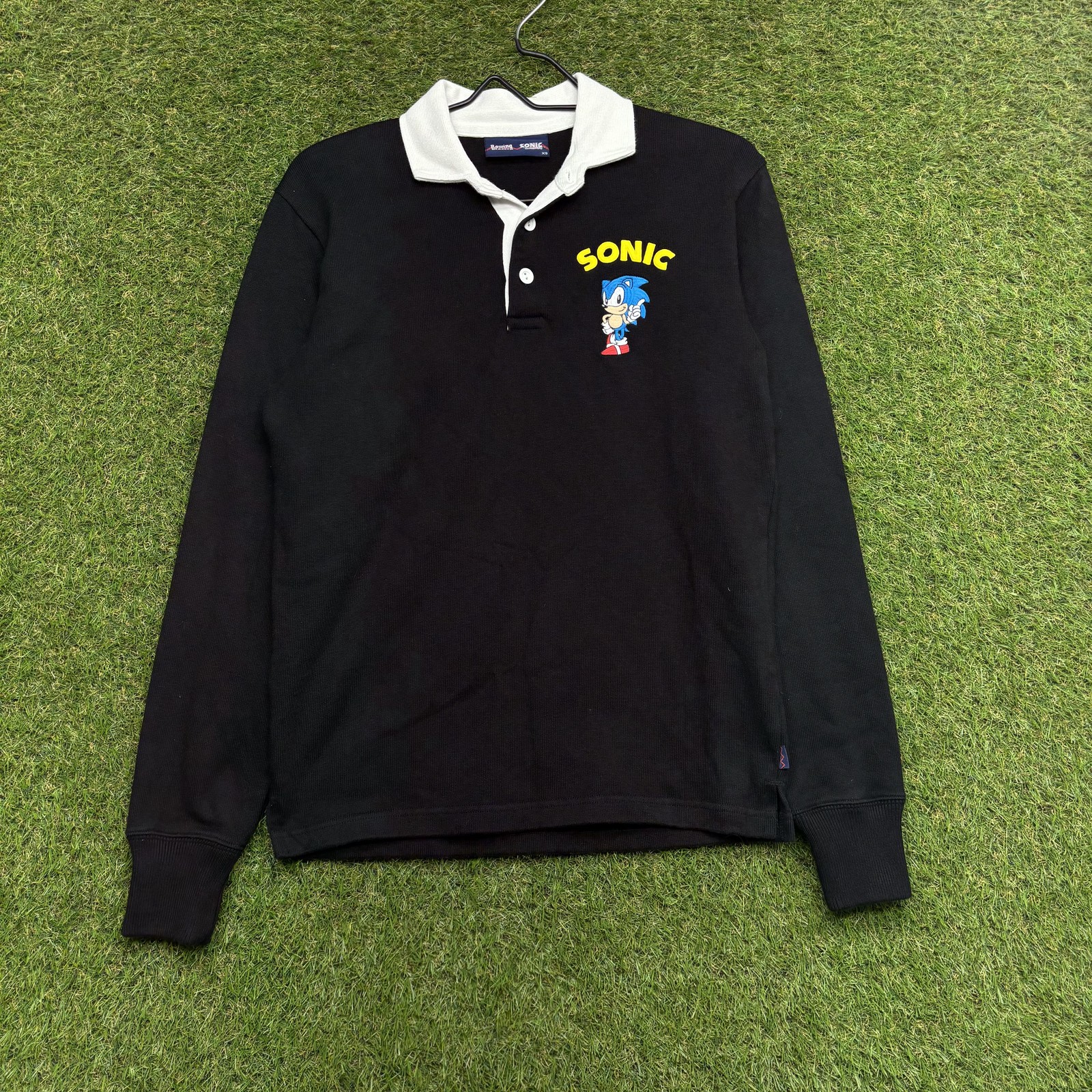 FILA Rowing Blazers Sonic The Hedgehog Shirt Uomo XS Rugby Polo Manica Lunga Sega Gioco