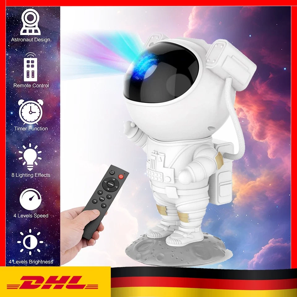 Astronaut Projektor 360° Sternenhimmel Stern Galaxiennebel Nachtlicht Kinder DHL - Bild 3 von 4