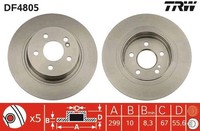 2X TRW Bremsscheibe DF4805 FüR MERCEDES-BENZ