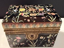 Chinese Porcelain Casket Box Mounted in Bronze 20th C Decorator  Piece