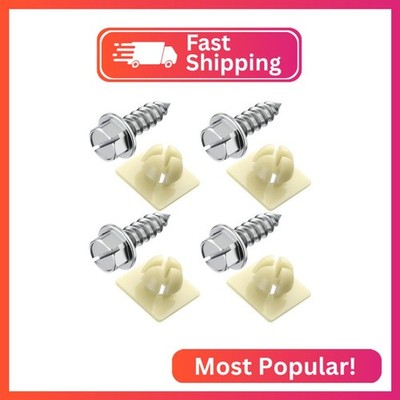 PRIME AVE License Plate Screws with Nylon Inserts - Stainless Steel Rust Proof L
