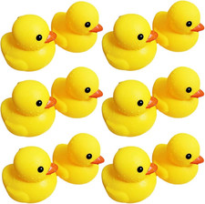 Bath Duck Toys 12 PCS Yellow Rubber Ducks Squeak  Float Ducky Baby Shower Pool