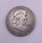 1954-D SILVER FRANKLIN HALF DOLLAR VF