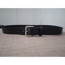 Mens Black Leather Eagle Embossed Belt XL 42-44 Made in USA Silver Buckle 2022