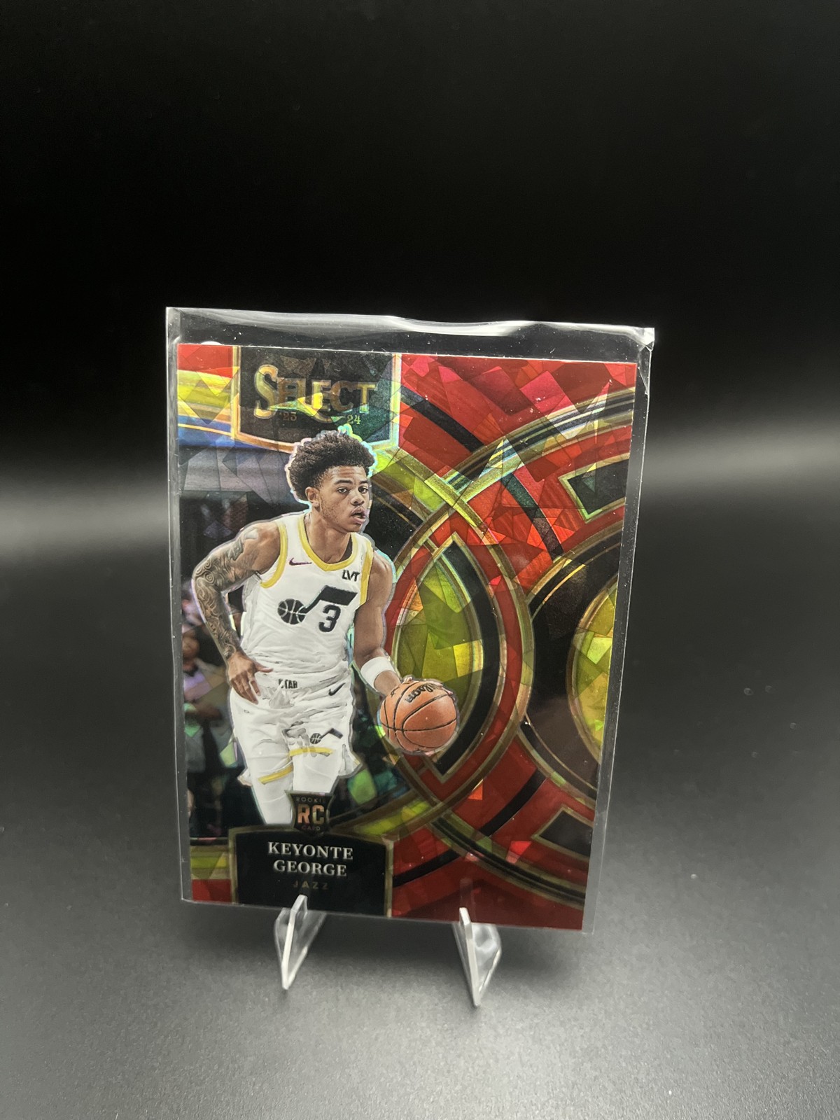 2023-24 Panini Select - Premier Level Keyonte George #109 Red Cracked Ice Prizm