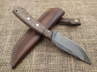 Custom Handmade Damascus Steel Fixed Blade Acid Washed Bushcraft Hunting Knife
