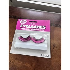 Pink Tinsel Eyelashes - Halloween Costume Lashes, Self Adhesive- NEW IN BOX