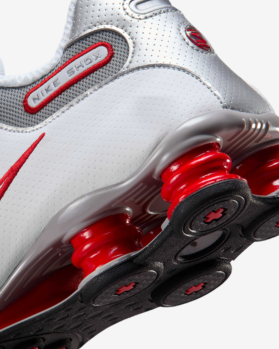 Nike Shox NZ White Sport Red Cool Grey Metallic Silver 378341-104