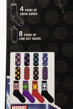 MARVEL Avengers 12 Assorted Pairs of Men's Socks Size 6-12 -NEW- Hero Gift SET-