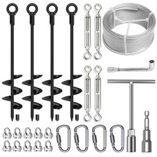 4 Pcs 18" Fully Welded Ground Anchors Shed Anchors Kit with 1/8" Ga... Fast Ship