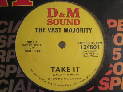 THE VAST MAJORITY TAKE IT / SALSA WOMAN 12'' 1976 D & M 124501 DISCO VG+ SHRINK!