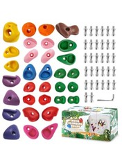 TOPNEW 32 Rock Climbing Holds Multi Size for Kids Adult Rock Wall Holds Climbing