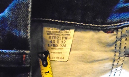 Rustler Heavy Duty Denim Blue Jeans Men's 40x32 Distressed 87621PW - Picture 5 of 9