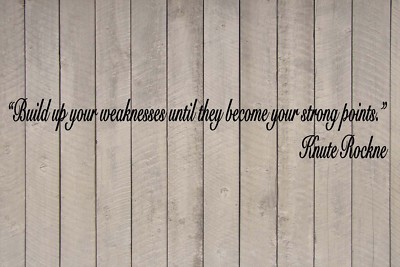 Knute Rockne Notre Dame Coach Football Quote Vinyl Wall Sticker Decal (a)