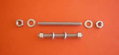 2X60 MM M6 GEWINDESTÜCKE GEWINDEBOLZEN EDELSTAHL V2A DIN 976+4X M6 MUT. DIN 934