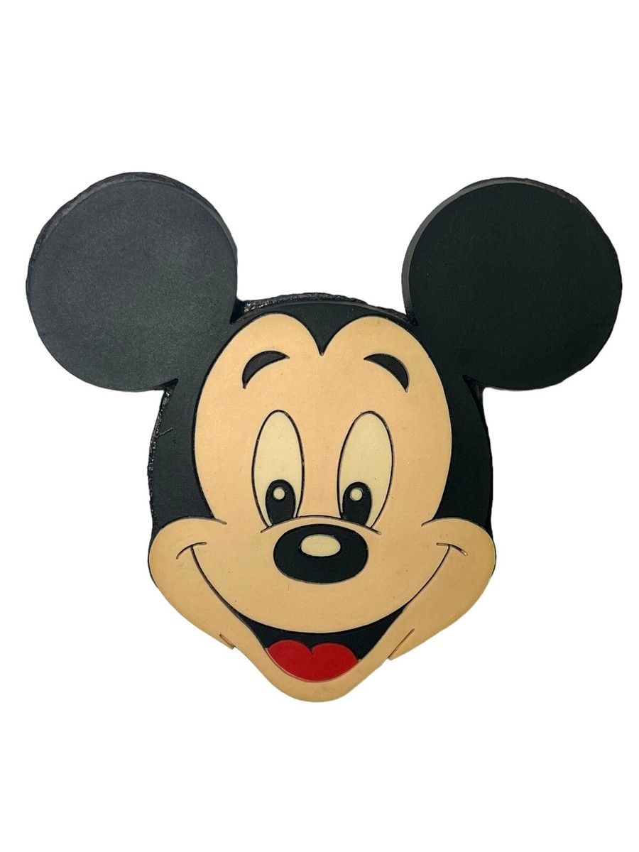 Vintage 80s 90s Mickey Mouse Face Head 3” WALT DISNEY RUBBER