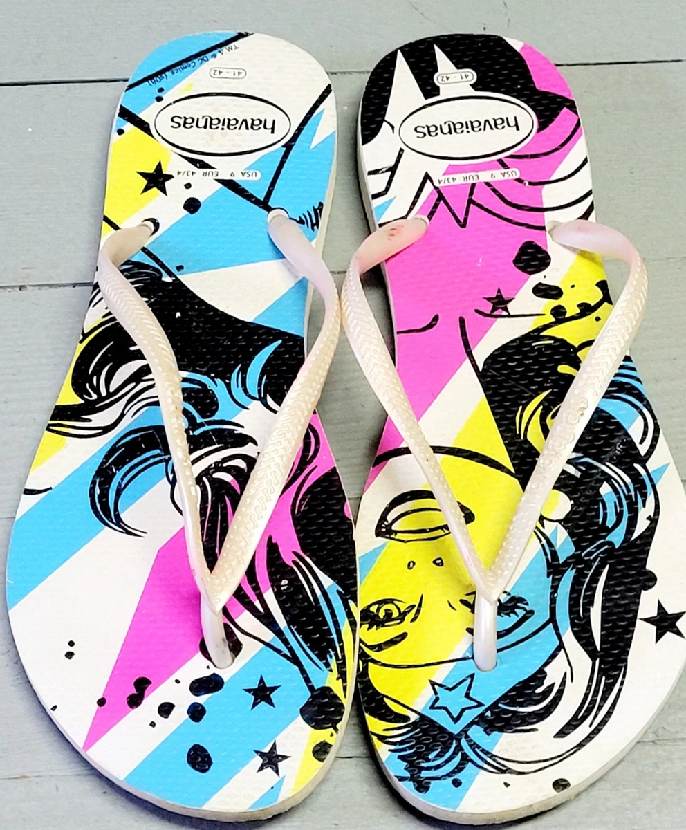 Havaianas Womens Flip Flops Size 9 Womder Woman Superhero Shoes