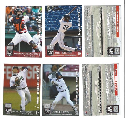 2018 MIDWEST LEAGUE ALL STARS COMPLETE TEAM SET MINORS western eastern