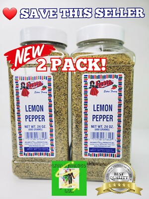 2 PACK Bolner's Fiesta Brand  LIMON PEPPER 24oz  Barbecuing Happines 