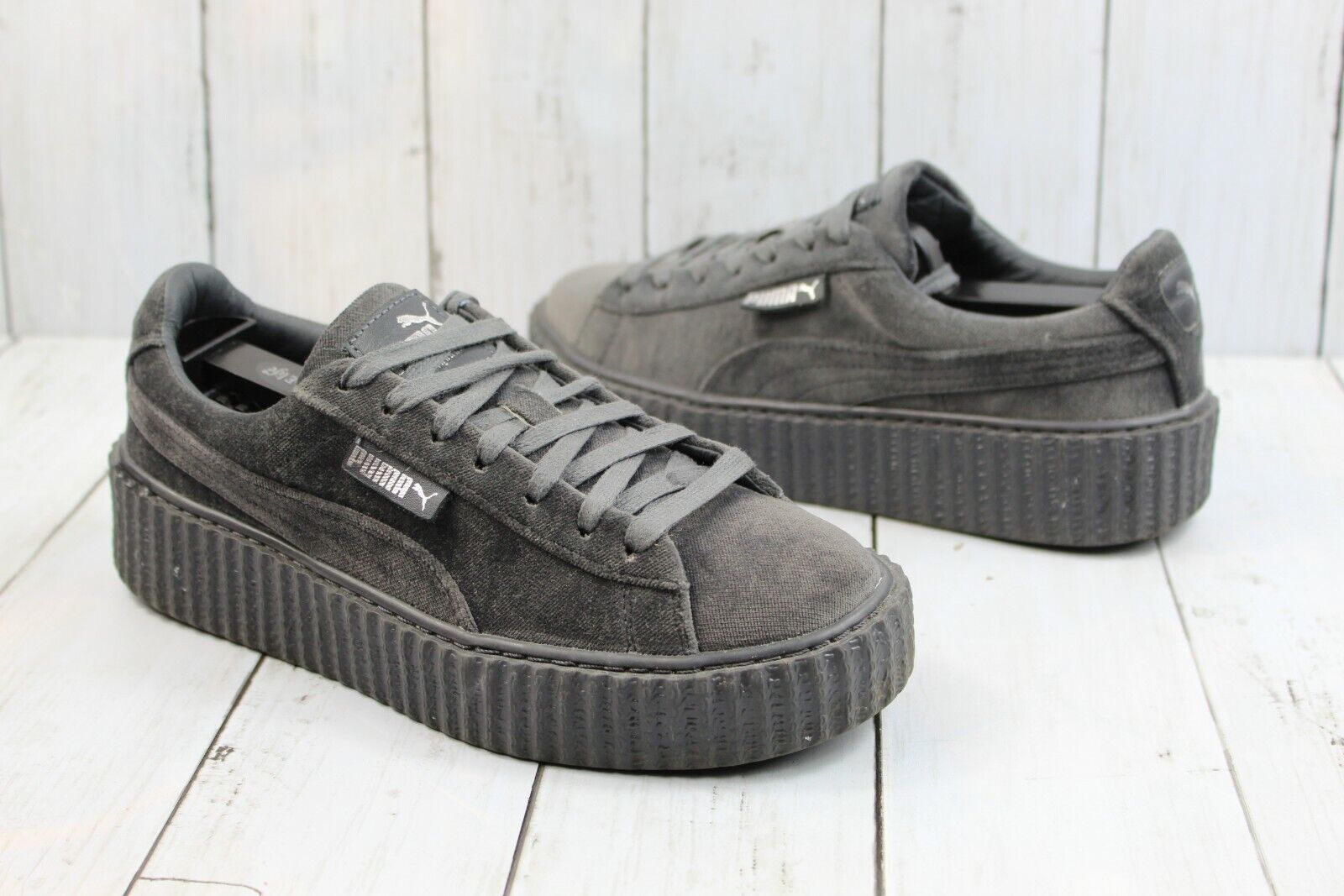 PUMA X FENTY Rihanna Glacier Gray Velvet Creeper … - image 1