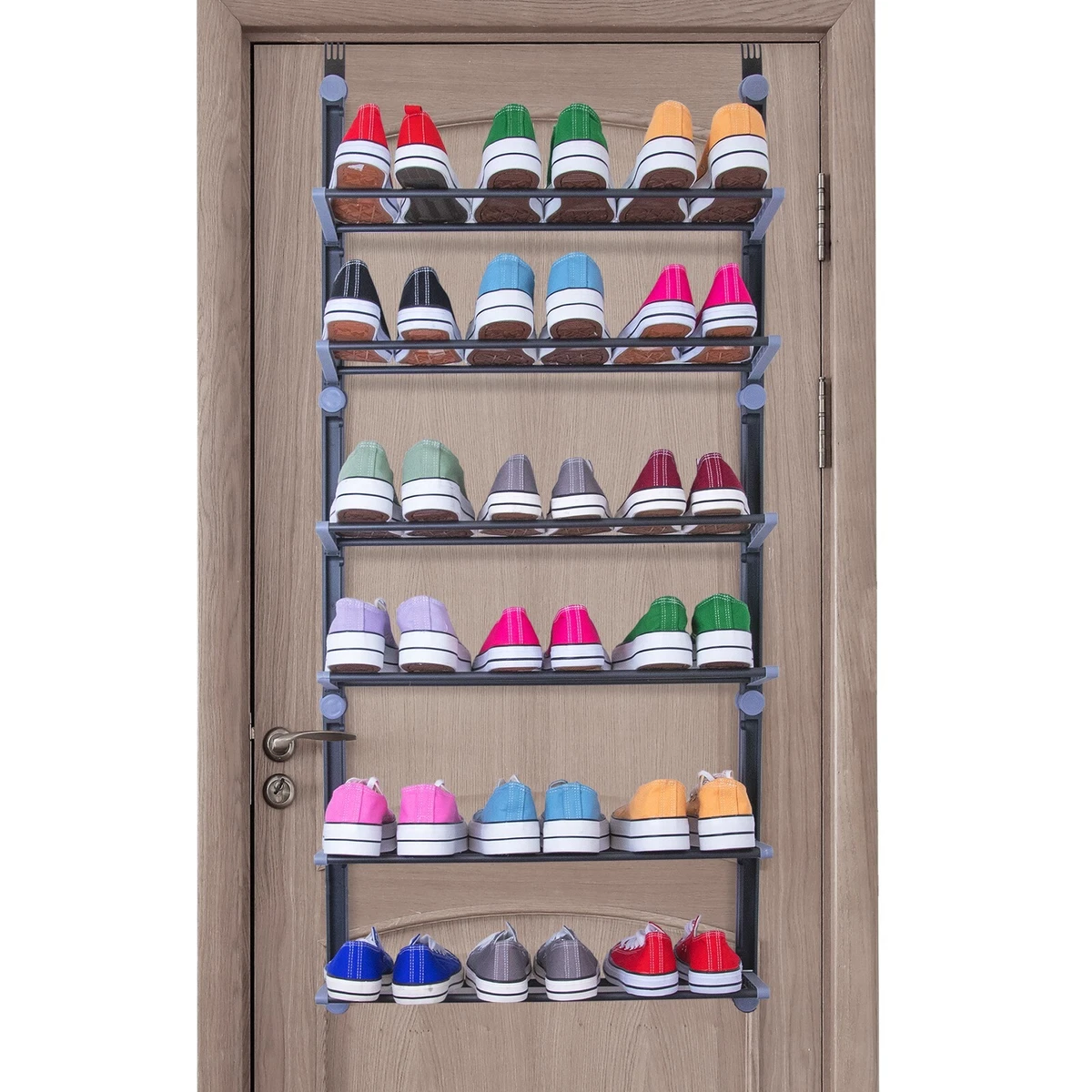 Whitmor Wood/Chrome Shoe Rack, Natural