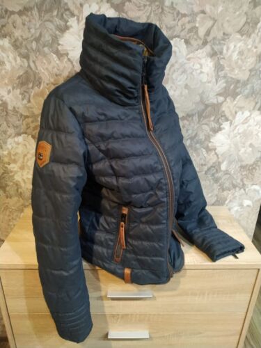 Naketano Damen warme Winterjacke Gr. M blau Reißverschluss großer Kragen - Bild 7 von 13