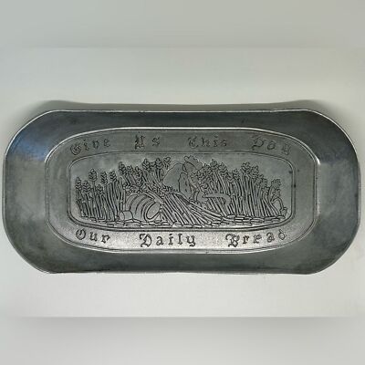 VTG Give Us This Day Our Daily Bread Metal Bread  Tray Dish
