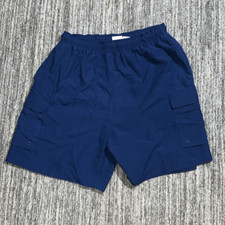Sand N Sun Mens Size Medium Swim Board Trunks Shorts Navy Blue Lined Pull On