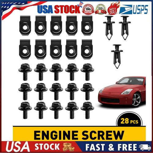 Engine Splash Shield Guard Bumper Hardware Kit Body Bolt Screw U-nut Clip Rivet - Bild 16 von 24