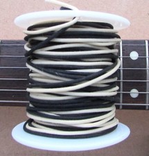 50 ft" Vintage style Gavitt Cloth Push Back Guitar Wire Black  White 22ga feet