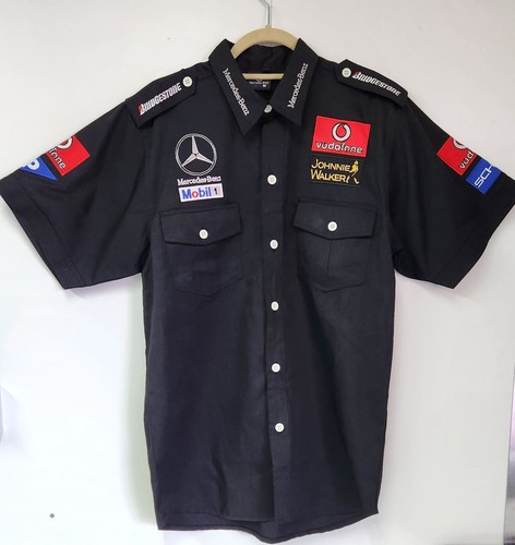 Mercedes Benz F1 Shirt Men's M Formula 1 Racing Mobil 1 Bridgestone Short Sleeve