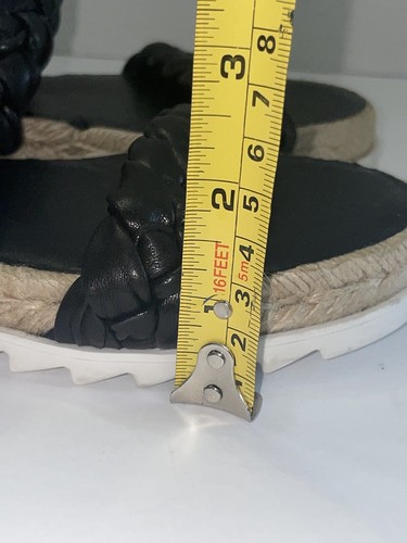 Marc Fisher LTD Black Jaimee Leather Braided Espadrilles Sandals 5.5M - Picture 11 of 11