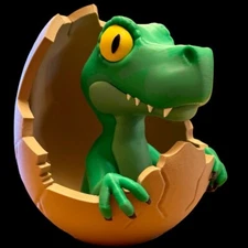 UNPAINTED Baby Raptor Dinosaur Hatch Egg 3D Printed Model Kit (7-24)