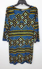 Tracy Reese Dress Womens Large Lisette Printed Jersey Shift Abstract Artsy
