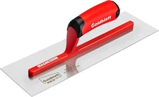 Goldblatt RED Stainless Steel Finishing Trowel, 12"x 4" with Soft Grip Handle