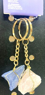 Claire s Girls Set of 2 Crystal Cage Keychains Choose Black/Clear or Pink/Blue