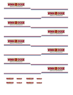 HO Scale Truck / Trailer Decals. '' Winn Dixie ''