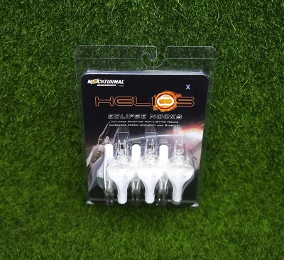 Nockturnal X Helios Eclipse Nock/Fletching Combination, Unlit White 6pk - NT-559