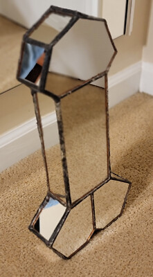 ONE-OF-A-KIND 3D MIRROR GLASS PENIS SCULPTURE ART DECORATION RARE HANDCRAFTED