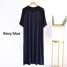 Men Loose Cotton Nightshirt Nightwear Sleepwear Pajama Nightdress Comfy Dress