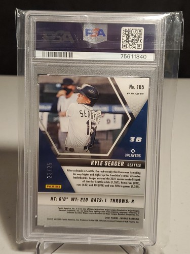 2021 Panini Mosaic Orange Fluorescent Kyle Seager /25 Seattle Mariners PSA 10 - Picture 4 of 5