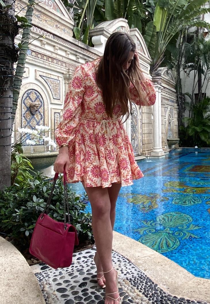 pink flowy dress zara Small-Medium Multicolor Maxi Dress for Women