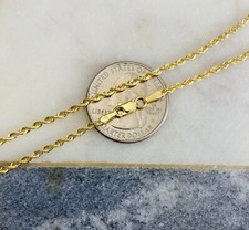 14K massiv Gold 2mm Seil Kette - UNISEX 16" bis 24" - 14k Echt Gold Kette - CH531